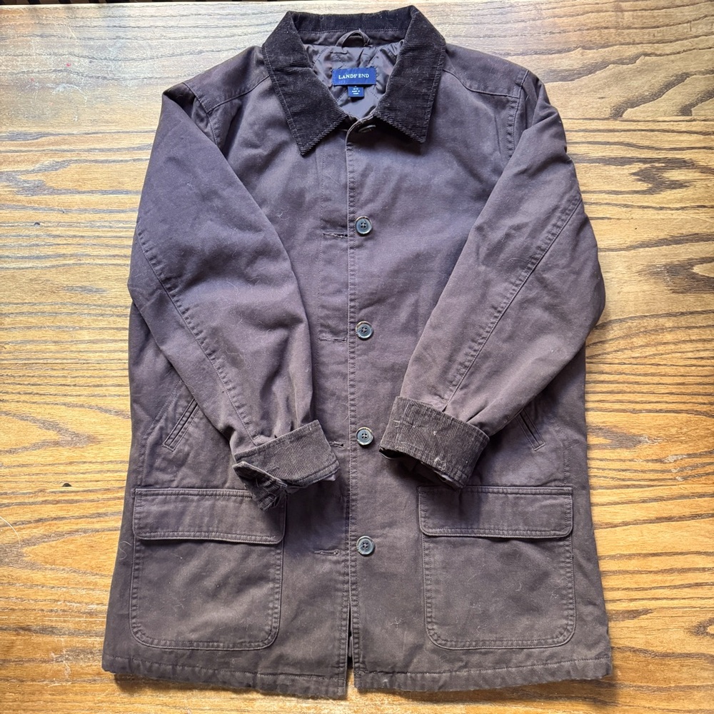 Land’s End Dark Brown Barn Jacket/Chore Coat - Medium (10-12)